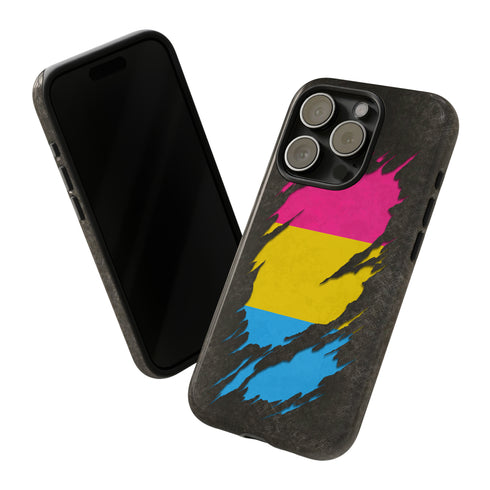 Pansexual Pride Flag Ripped Reveal Tough Case